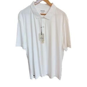 Untuckit Men's Damaschino Wrinkle Free Polo Shirt Short Sleeve White Sz 3XL NWT